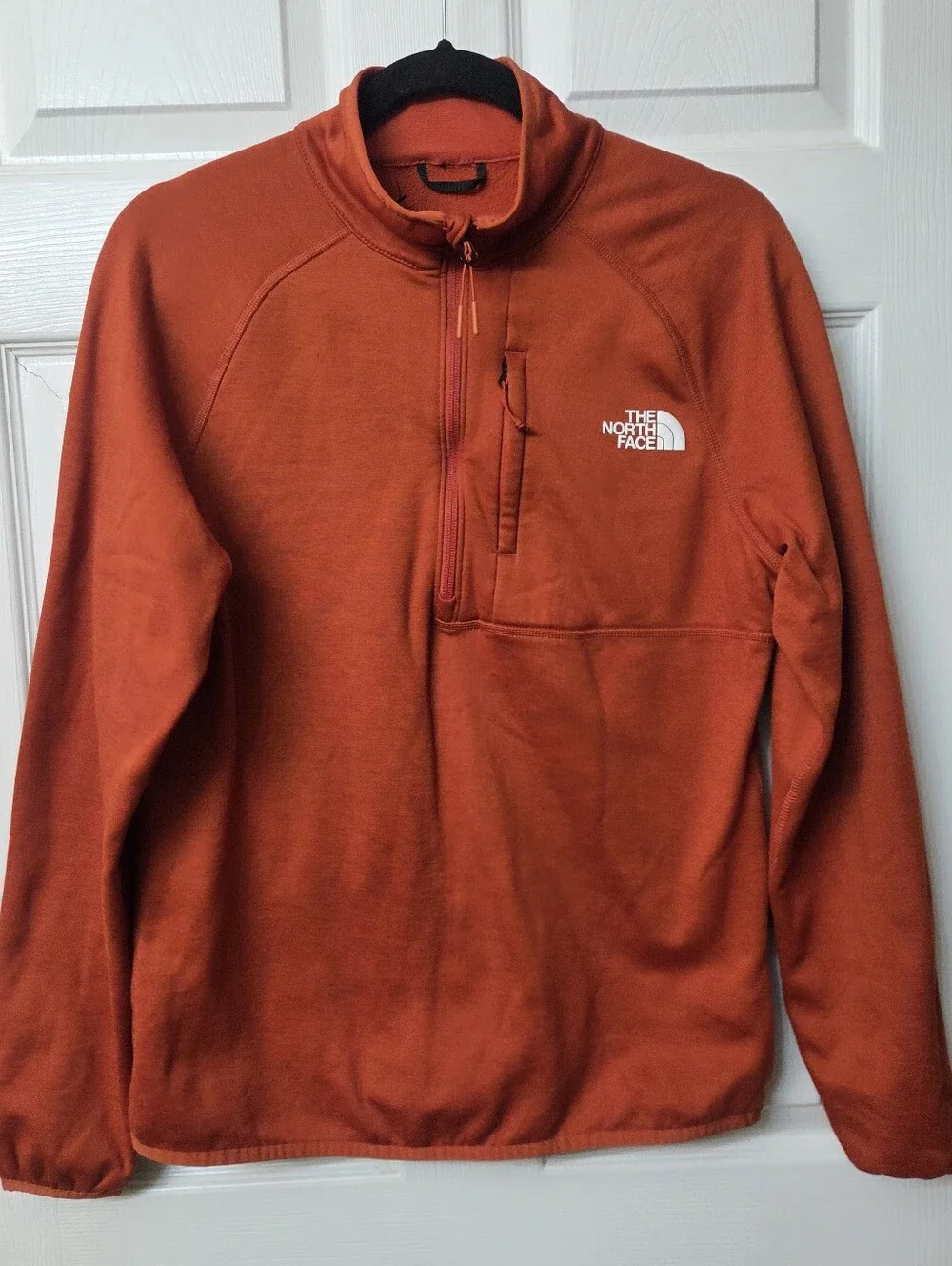 The North Face Orange Half-Zip Performance Fleece Pullover Size M.